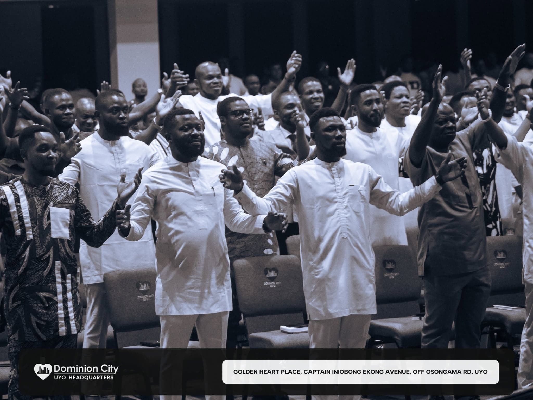 Authentic Men in worship and fellowship together at Dominion City Church Uyo