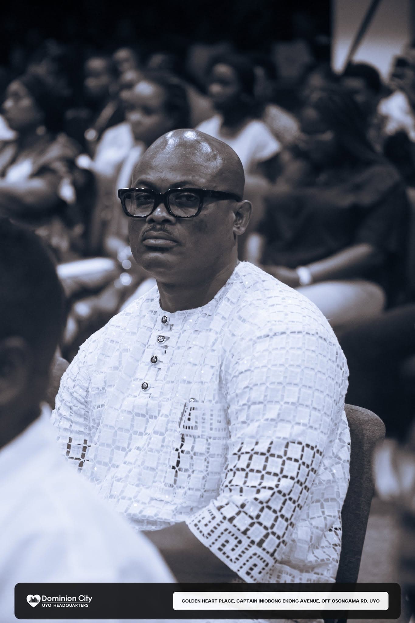 A brother seated during a service