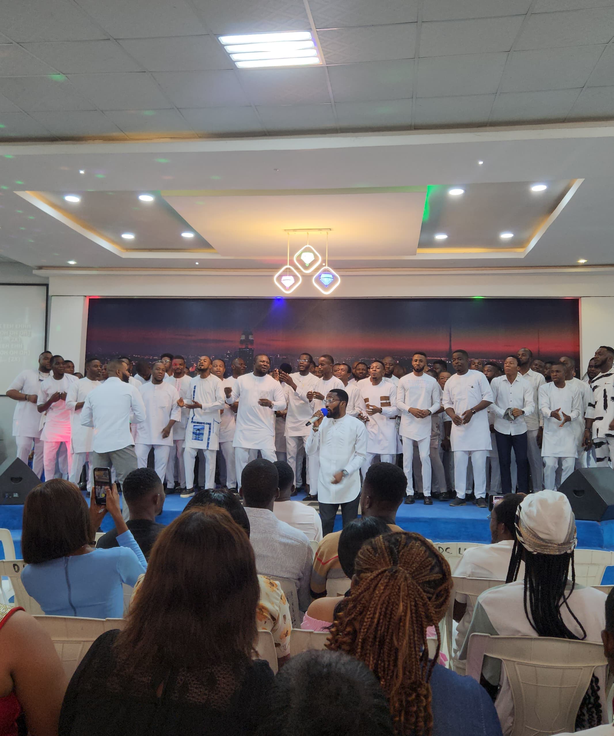 Authentic Men in worship and fellowship together at Dominion City Church Uyo