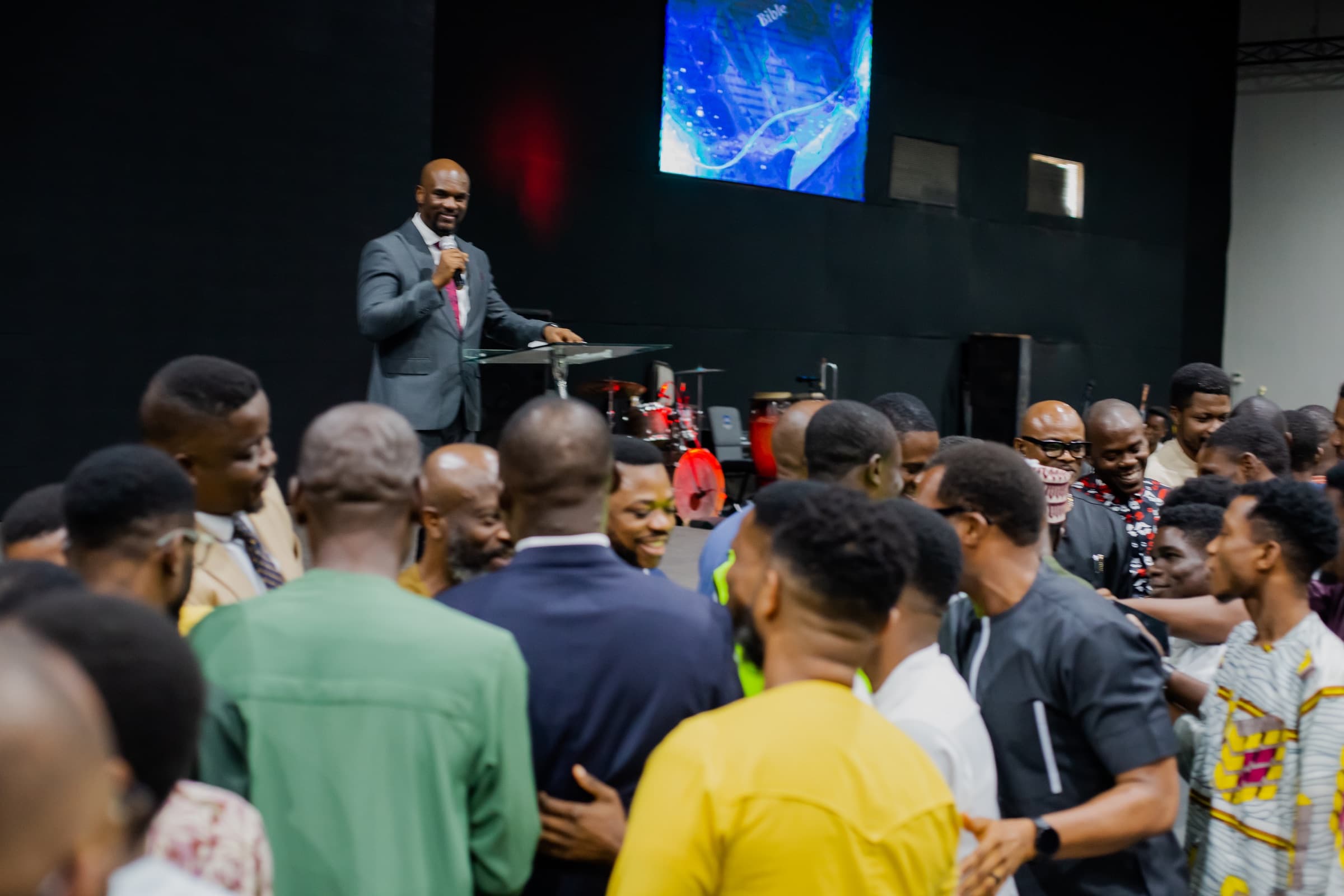 Pastor Emeka teaching at the daily 4am call